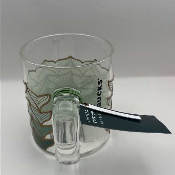 NWT Starbucks Mermaid Siren Tail Glass Mug Limited Edition 50 Anniversary 12oz - Picture 5 of 9
